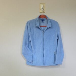Karen Scott Sport Light Blue Fleece Jacket